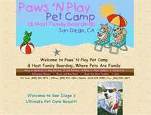 Tablet Screenshot of pawsnplaypetcamp.com